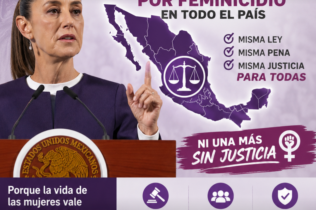SHEINBAUM ENVÍA INICIATIVA PARA HOMOLOGAR EL DELITO DE FEMINICIDIO